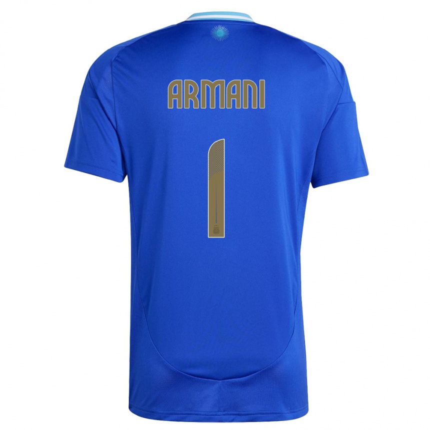 Men Football Argentina Franco Armani #1 Blue Away Jersey 24-26 T-Shirt