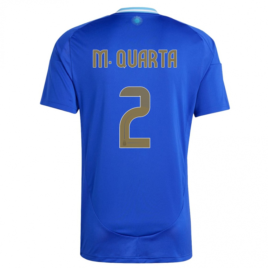 Men Football Argentina Lucas Martinez Quarta #2 Blue Away Jersey 24-26 T-Shirt