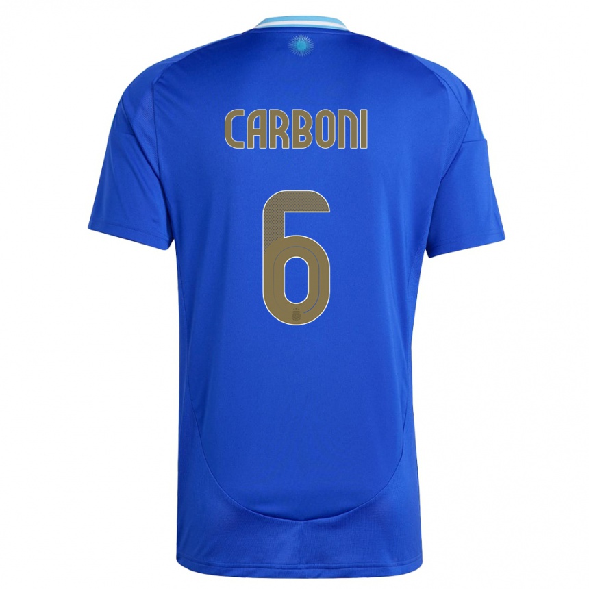 Men Football Argentina Franco Carboni #6 Blue Away Jersey 24-26 T-Shirt