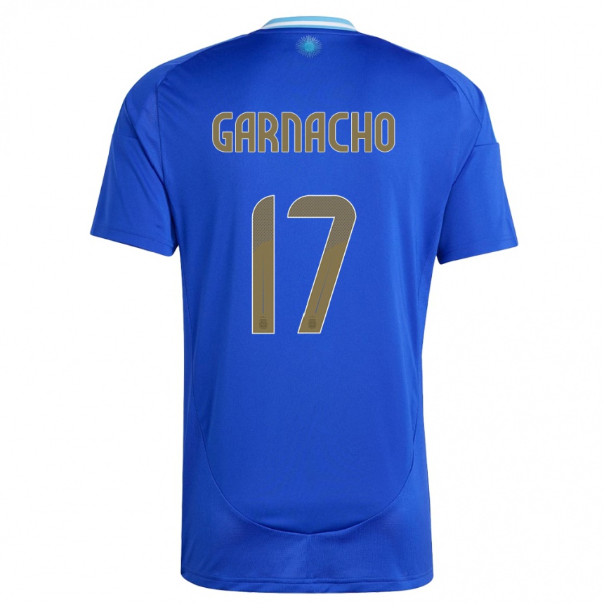 Men Football Argentina Alejandro Garnacho #17 Blue Away Jersey 24-26 T-Shirt
