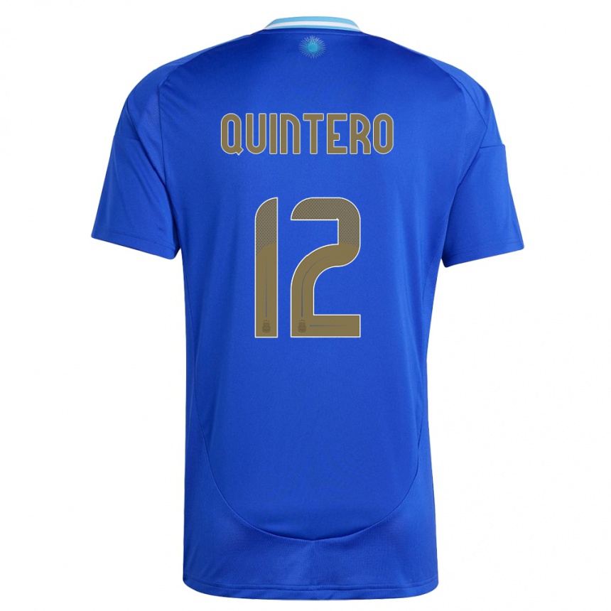 Men Football Argentina Valentino Quintero #12 Blue Away Jersey 24-26 T-Shirt