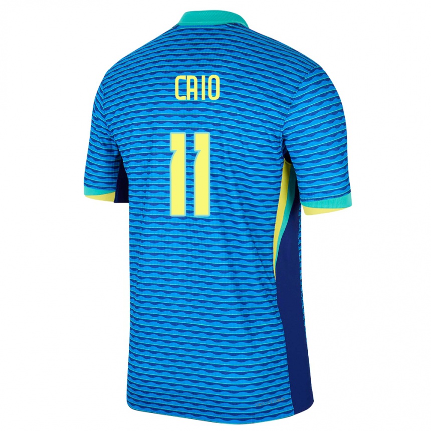 Men Football Brazil Caio #11 Blue Away Jersey 24-26 T-Shirt