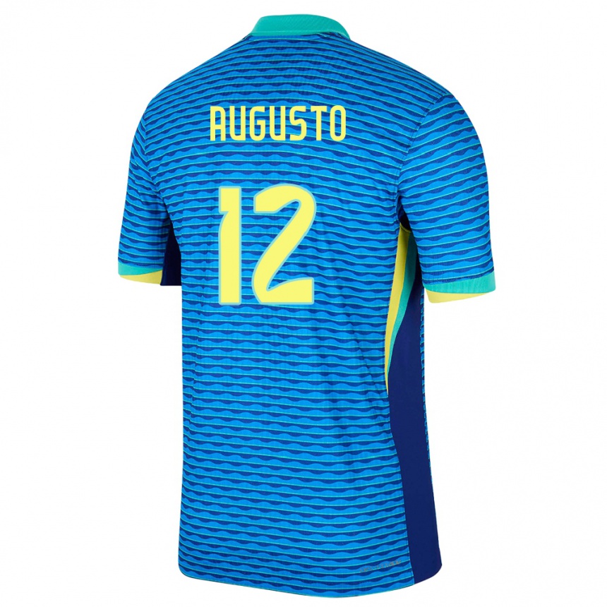 Men Football Brazil Cesar Augusto #12 Blue Away Jersey 24-26 T-Shirt