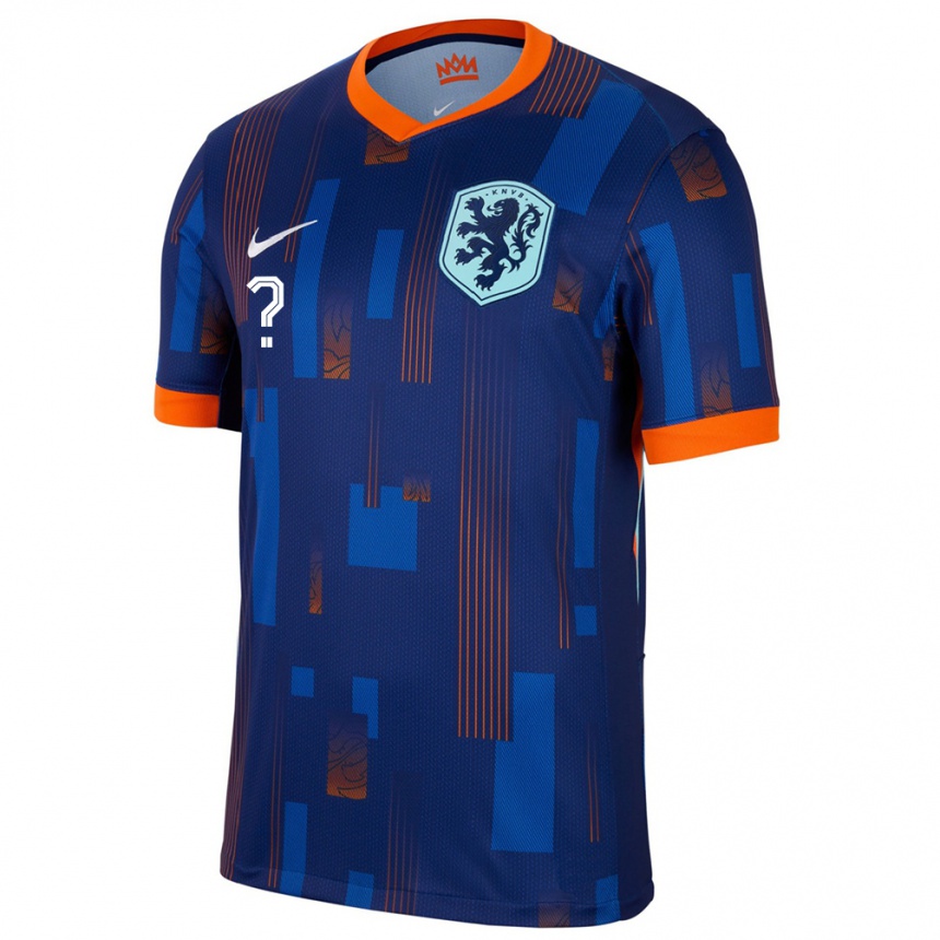 Men Football Netherlands Your Name #0 Blue Away Jersey 24-26 T-Shirt