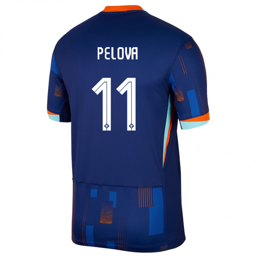Men Football Netherlands Victoria Pelova #11 Blue Away Jersey 24-26 T-Shirt