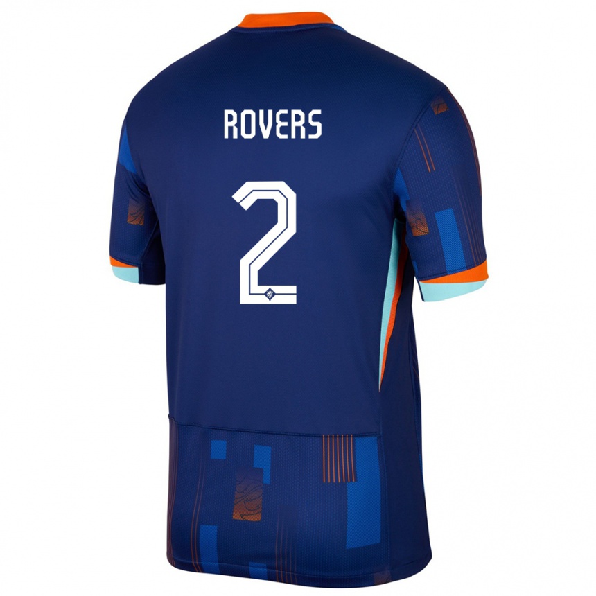 Men Football Netherlands Bram Rovers #2 Blue Away Jersey 24-26 T-Shirt