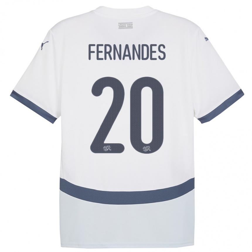 Men Football Switzerland Edimilson Fernandes #20 White Away Jersey 24-26 T-Shirt