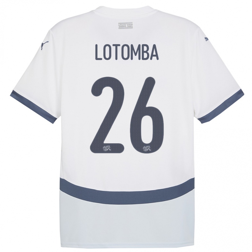 Men Football Switzerland Jordan Lotomba #26 White Away Jersey 24-26 T-Shirt