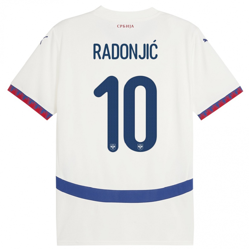 Men Football Serbia Mateja Radonjic #10 White Away Jersey 24-26 T-Shirt