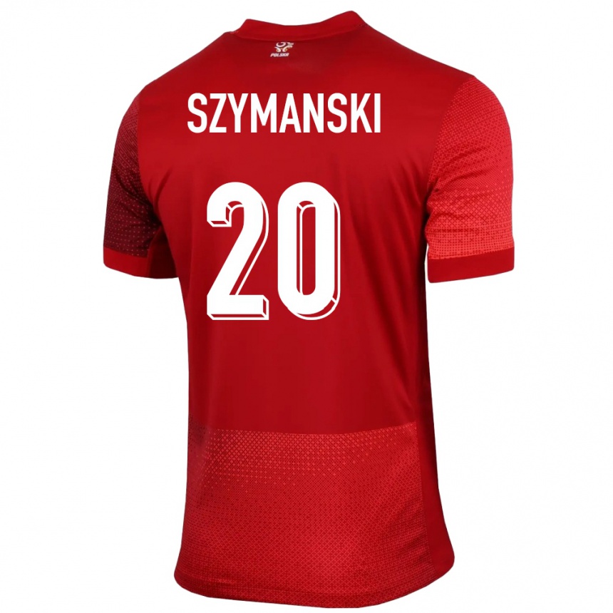 Men Football Poland Sebastian Szymanski #20 Red Away Jersey 24-26 T-Shirt