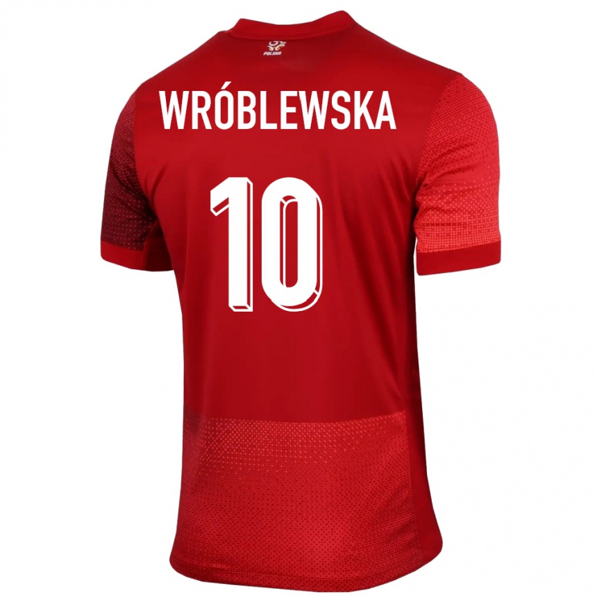 Men Football Poland Joanna Wroblewska #10 Red Away Jersey 24-26 T-Shirt