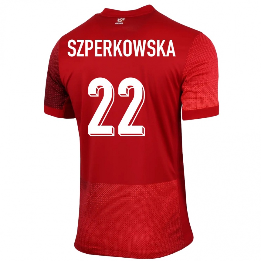 Men Football Poland Oliwia Szperkowska #22 Red Away Jersey 24-26 T-Shirt