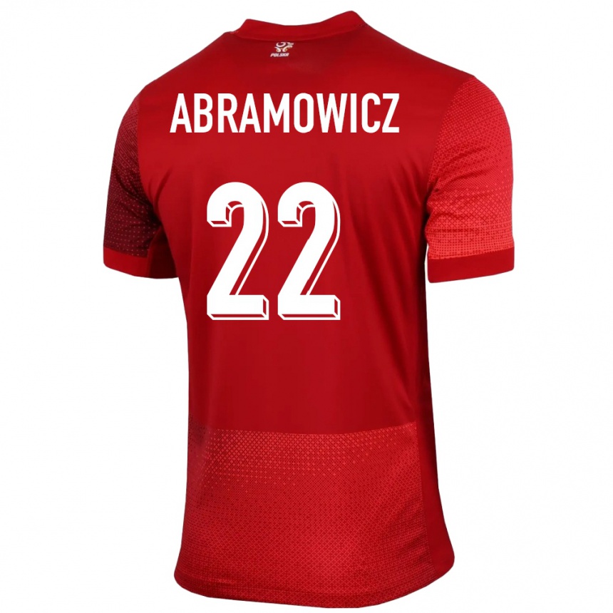 Men Football Poland Slawomir Abramowicz #22 Red Away Jersey 24-26 T-Shirt