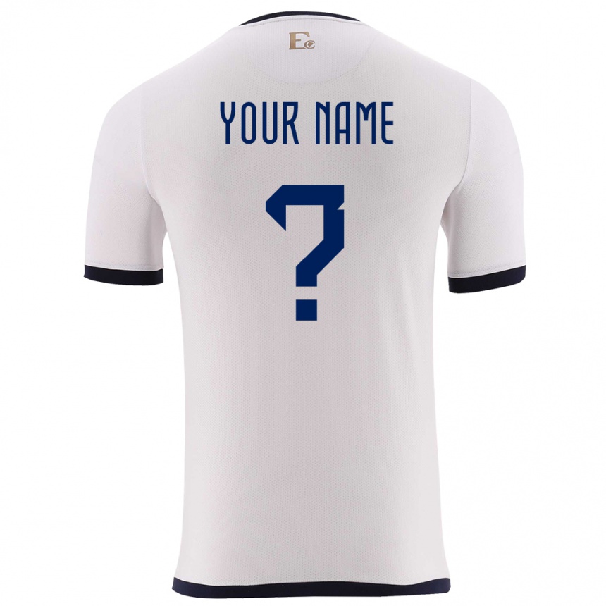 Men Football Ecuador Your Name #0 White Away Jersey 24-26 T-Shirt
