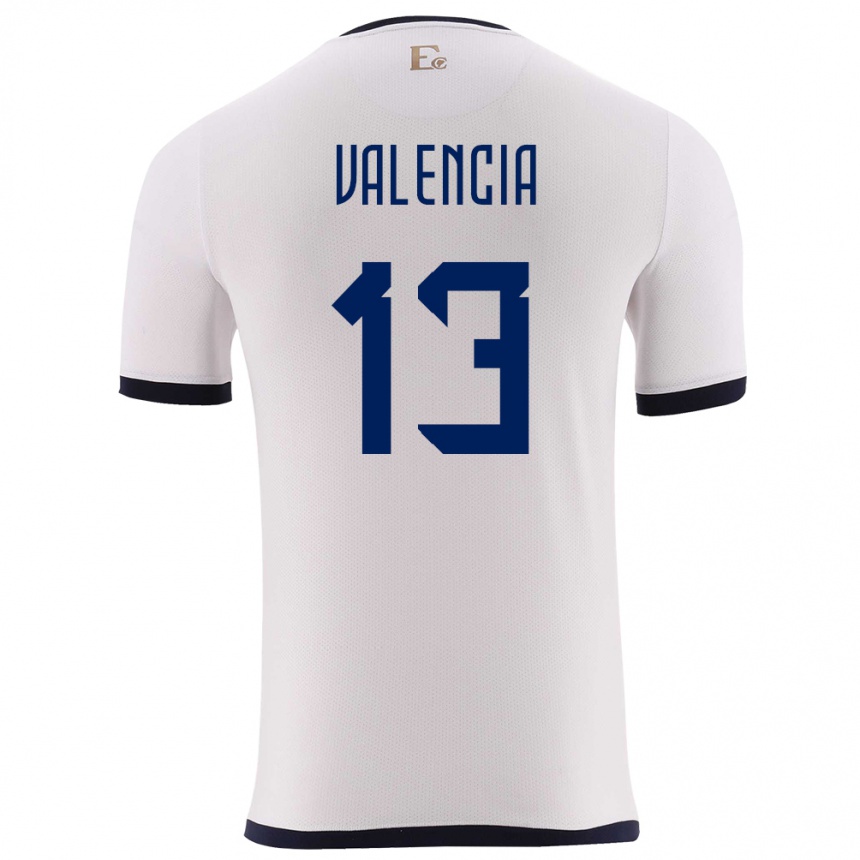 Men Football Ecuador Enner Valencia #13 White Away Jersey 24-26 T-Shirt