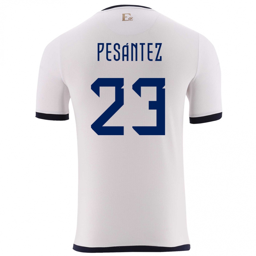 Men Football Ecuador Danna Pesantez #23 White Away Jersey 24-26 T-Shirt