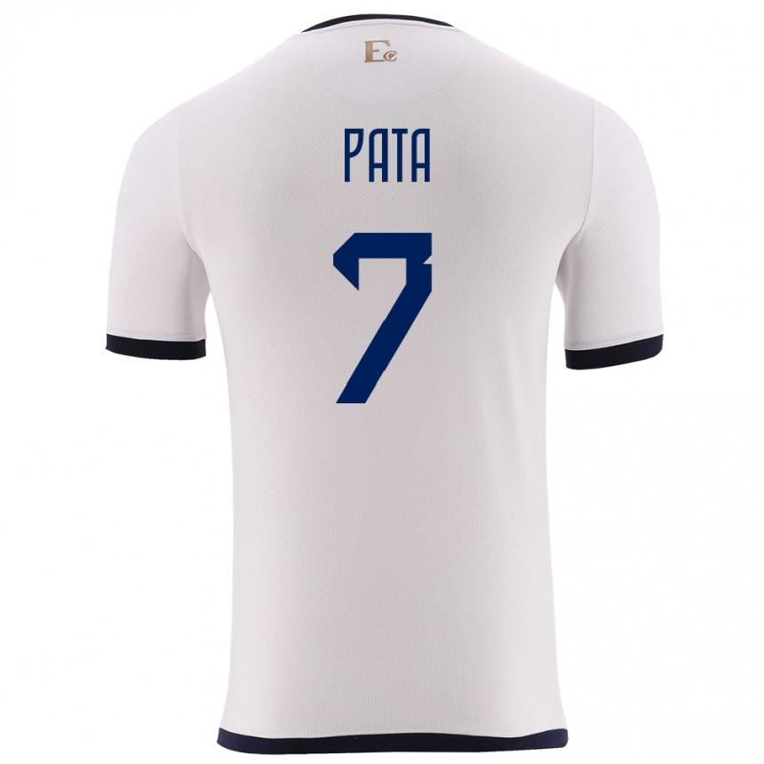 Men Football Ecuador Emerson Pata #7 White Away Jersey 24-26 T-Shirt