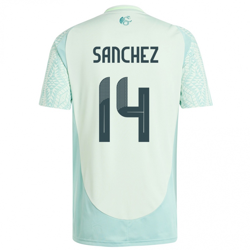 Men Football Mexico Erick Sanchez #14 Linen Green Away Jersey 24-26 T-Shirt