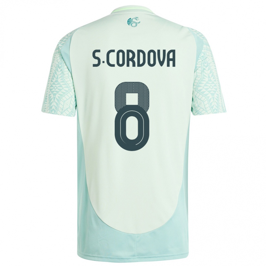 Men Football Mexico Sebastian Cordova #8 Linen Green Away Jersey 24-26 T-Shirt