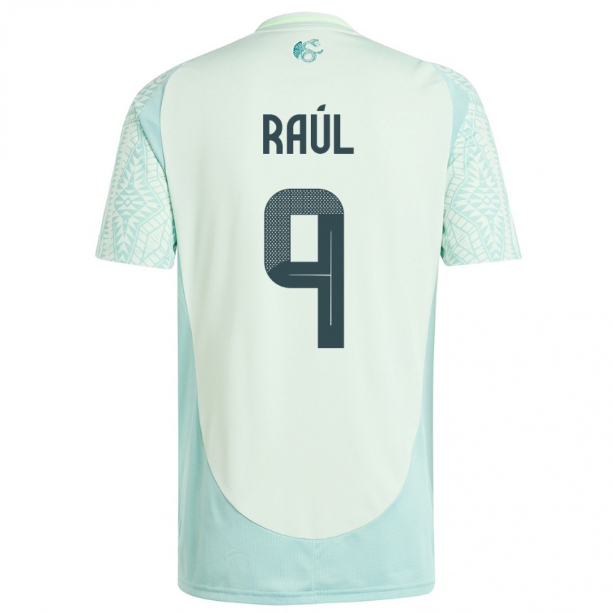 Men Football Mexico Raul Jimenez #9 Linen Green Away Jersey 24-26 T-Shirt