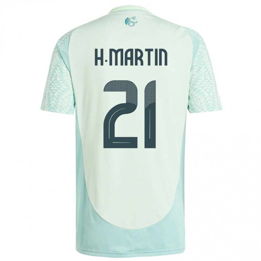 Men Football Mexico Henry Martin #21 Linen Green Away Jersey 24-26 T-Shirt