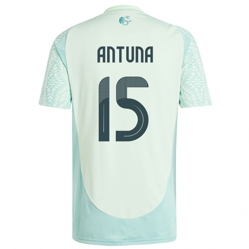 Men Football Mexico Uriel Antuna #15 Linen Green Away Jersey 24-26 T-Shirt