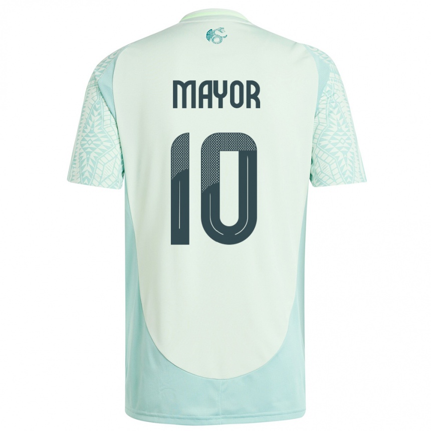 Men Football Mexico Stephany Mayor #10 Linen Green Away Jersey 24-26 T-Shirt