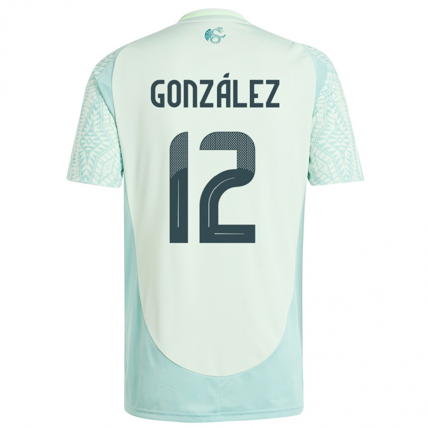 Men Football Mexico Itzel Gonzalez #12 Linen Green Away Jersey 24-26 T-Shirt