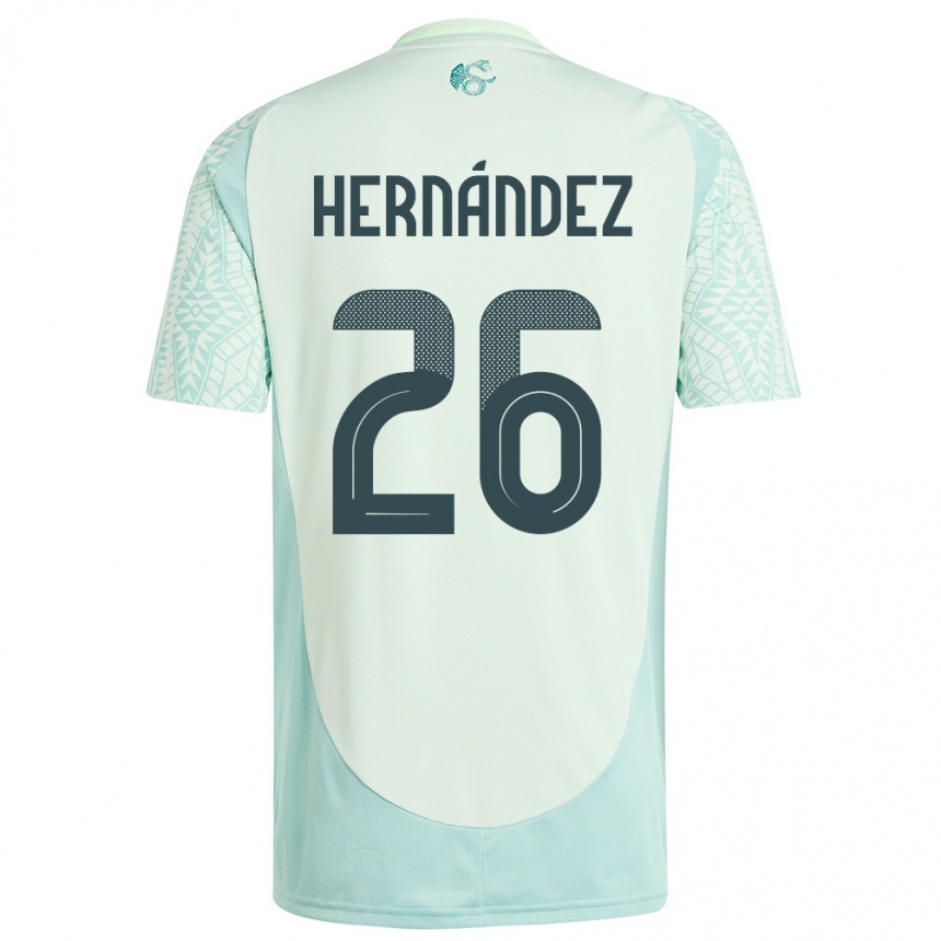 Men Football Mexico Nicolette Hernandez #26 Linen Green Away Jersey 24-26 T-Shirt