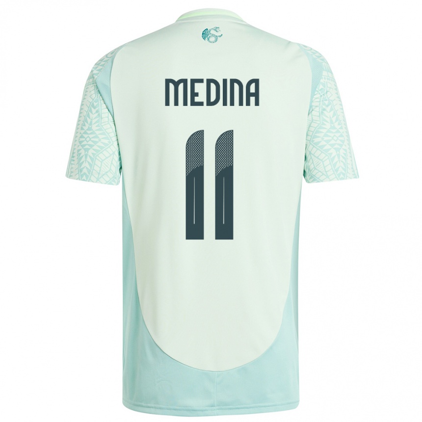 Men Football Mexico Diego Medina #11 Linen Green Away Jersey 24-26 T-Shirt