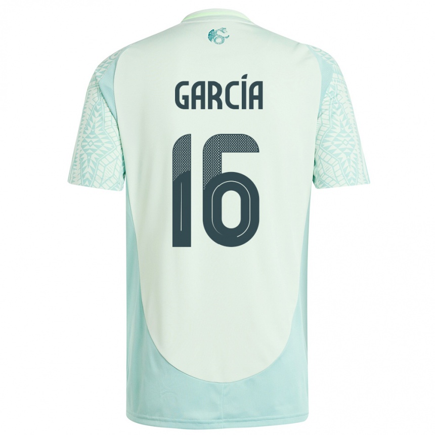 Men Football Mexico Uziel Garcia #16 Linen Green Away Jersey 24-26 T-Shirt