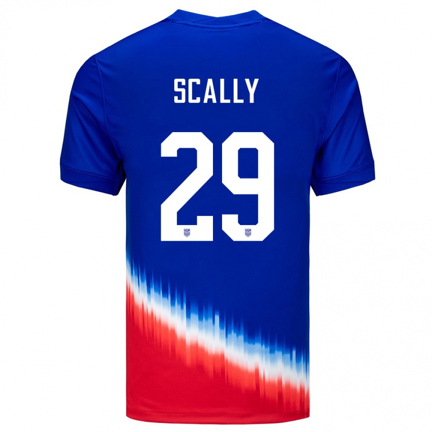 Men Football United States Joseph Scally #29 Blue Away Jersey 24-26 T-Shirt