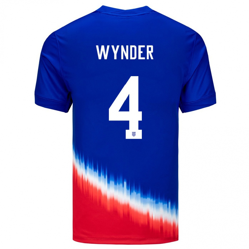 Men Football United States Joshua Wynder #4 Blue Away Jersey 24-26 T-Shirt