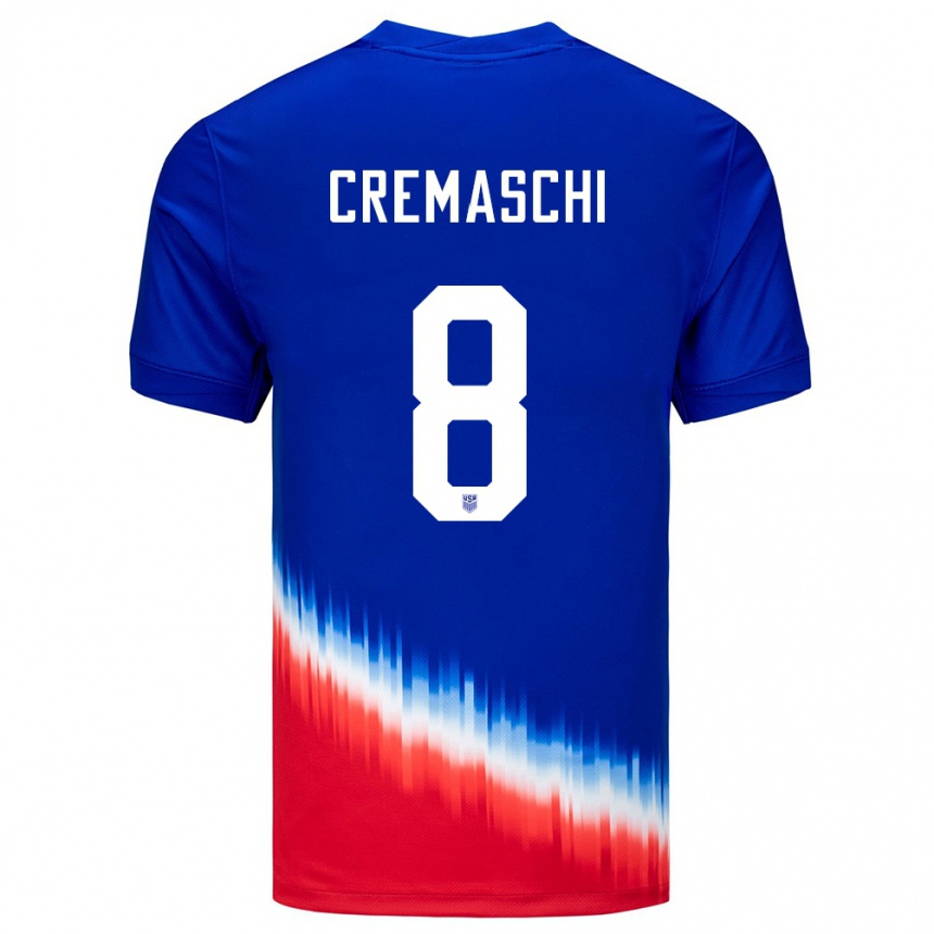 Men Football United States Benjamin Cremaschi #8 Blue Away Jersey 24-26 T-Shirt