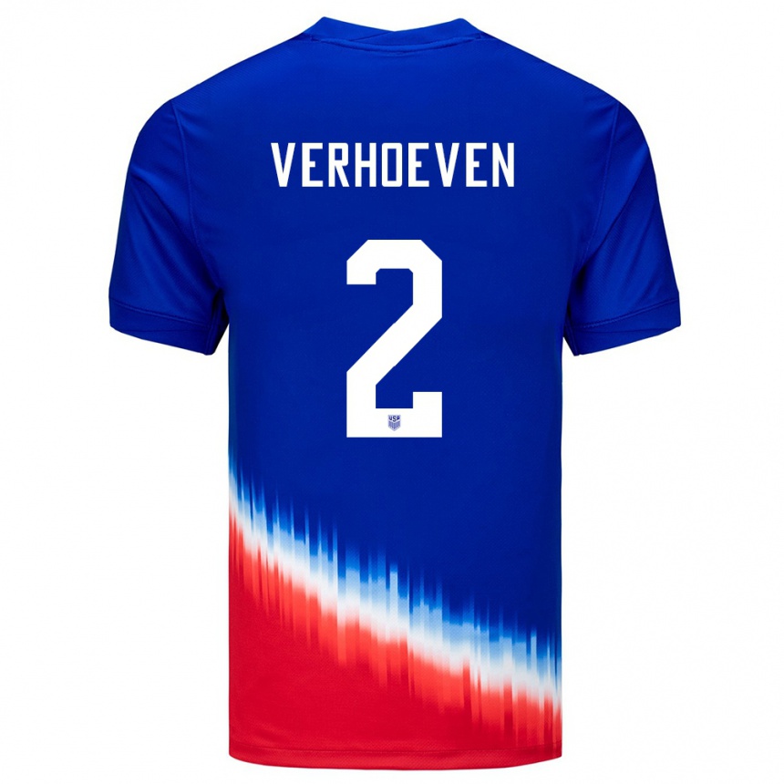 Men Football United States Oscar Verhoeven #2 Blue Away Jersey 24-26 T-Shirt