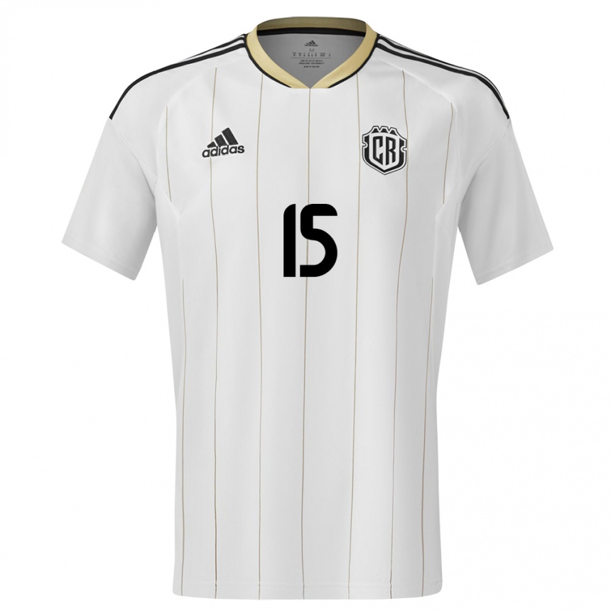 Men Football Costa Rica Cristin Granados #15 White Away Jersey 24-26 T-Shirt