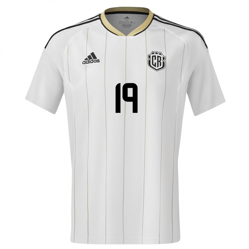 Men Football Costa Rica Fabricio Aleman #19 White Away Jersey 24-26 T-Shirt
