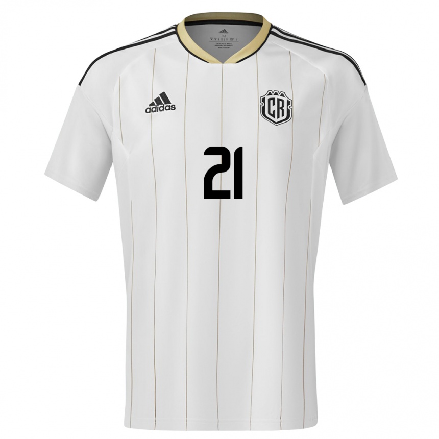 Men Football Costa Rica Viviana Chinchilla #21 White Away Jersey 24-26 T-Shirt