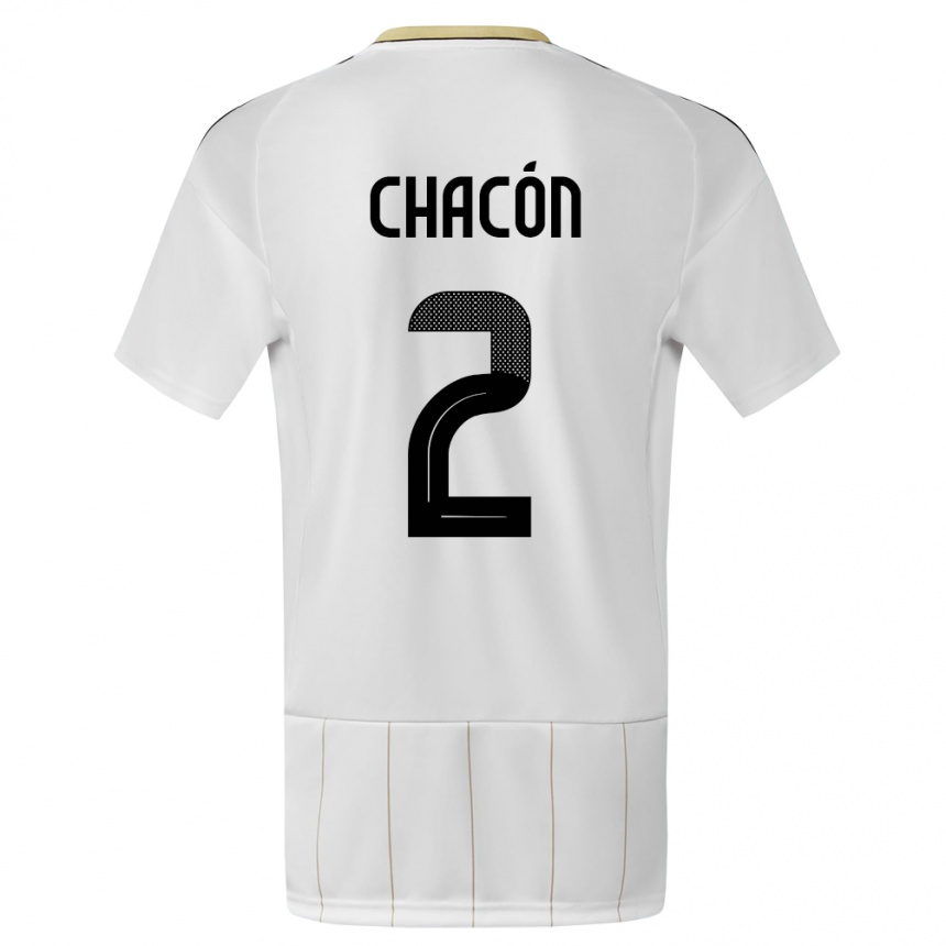 Men Football Costa Rica Daniel Chacon #2 White Away Jersey 24-26 T-Shirt