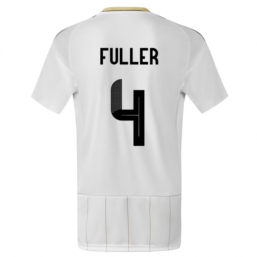 Men Football Costa Rica Keysher Fuller #4 White Away Jersey 24-26 T-Shirt