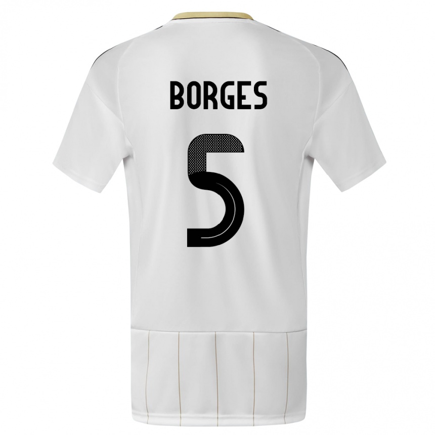 Men Football Costa Rica Celso Borges #5 White Away Jersey 24-26 T-Shirt