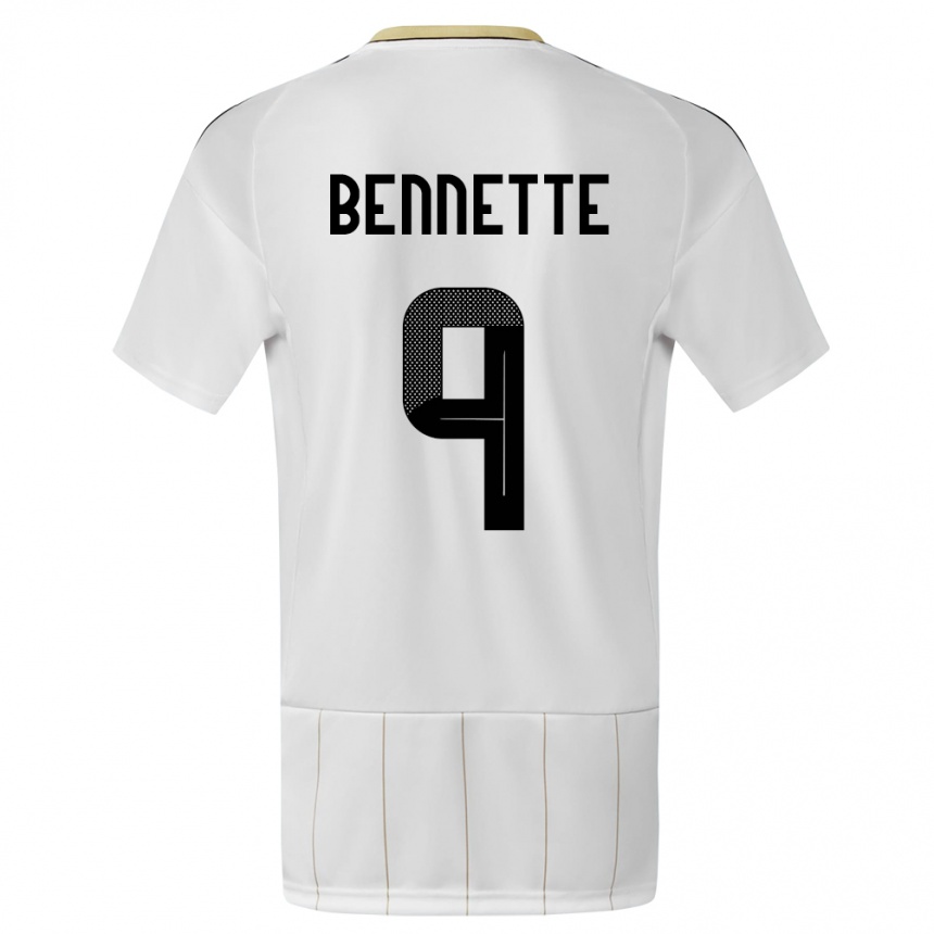 Men Football Costa Rica Jewison Bennette #9 White Away Jersey 24-26 T-Shirt