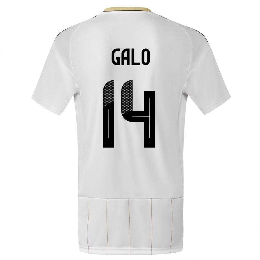 Men Football Costa Rica Orlando Galo #14 White Away Jersey 24-26 T-Shirt
