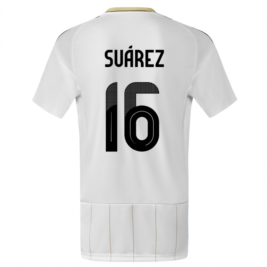 Men Football Costa Rica Aaron Suarez #16 White Away Jersey 24-26 T-Shirt