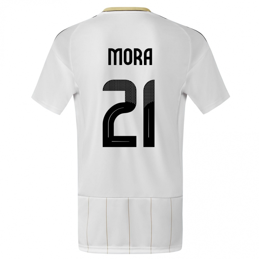 Men Football Costa Rica Carlos Mora #21 White Away Jersey 24-26 T-Shirt