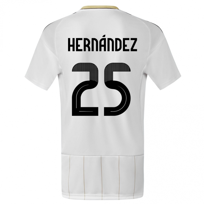 Men Football Costa Rica Anthony Hernandez #25 White Away Jersey 24-26 T-Shirt