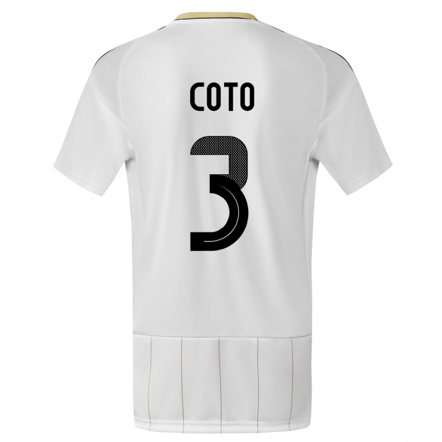 Men Football Costa Rica Maria Coto #3 White Away Jersey 24-26 T-Shirt