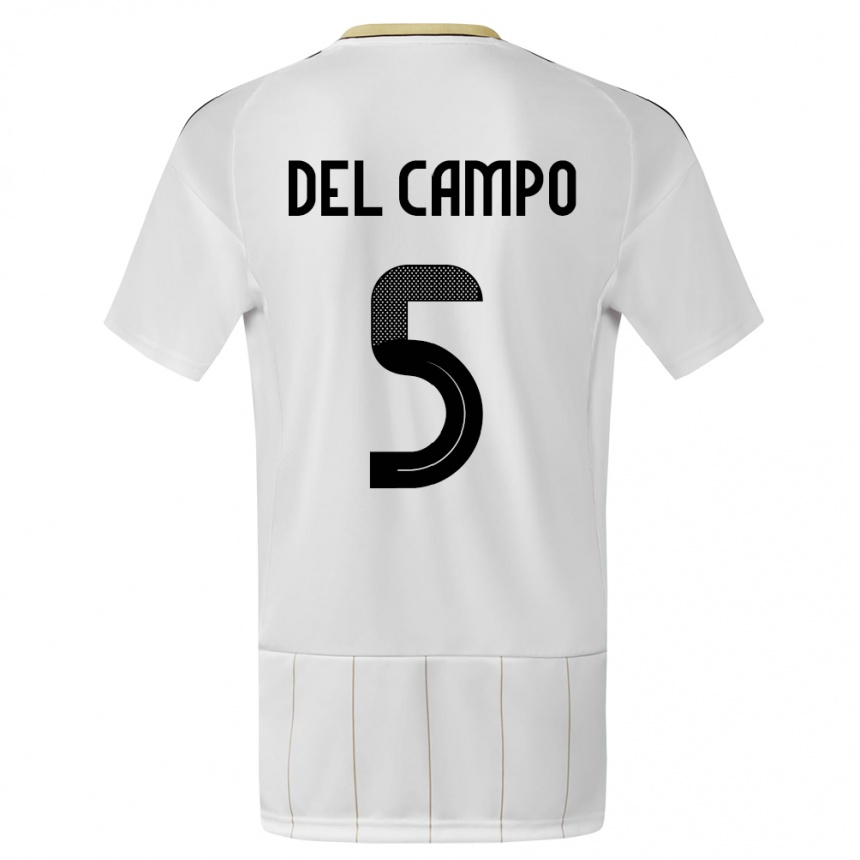 Men Football Costa Rica Valeria Del Campo #5 White Away Jersey 24-26 T-Shirt