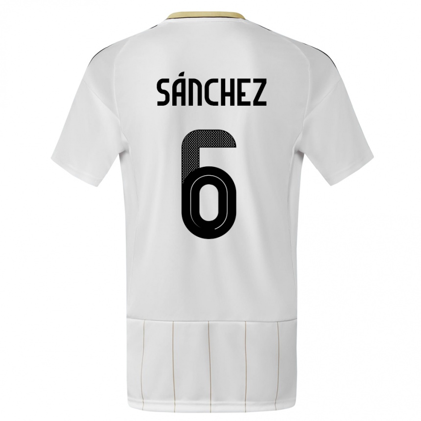 Men Football Costa Rica Carol Sanchez #6 White Away Jersey 24-26 T-Shirt