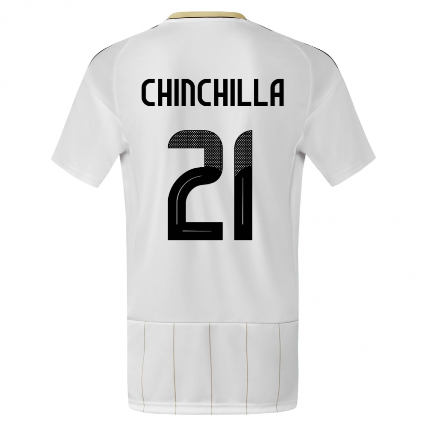 Men Football Costa Rica Viviana Chinchilla #21 White Away Jersey 24-26 T-Shirt